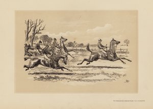 タンブルタウン・スティープルチェイス、No.3、熱すぎて続かない（エングレーヴィング） 作： Hablot Knight (1815 92) Browne