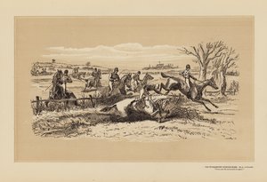 タンブルタウン・スティープルチェイス、5番、スクランブル（エングレーヴィング） 作： Hablot Knight (1815 92) Browne