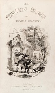 1837年に書籍化された『ピックウィック・クラブの遺稿集』のタイトルページ 作： Hablot Knight Browne