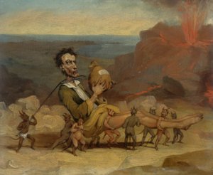 エドワード・ブルワー・リットン (1803-1873) の似顔絵 作： Hablot Knight Browne