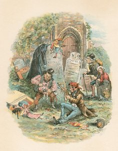 チャールズ・ディケンズ作「オールド・キュリオシティ・ショップ」の一場面、1841年 作： Hablot Knight Browne