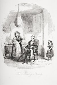 Dombey Family、Charles Dickens（1812-70）によるDombey and Sonのイラスト、1848年に初公開 作： Hablot Knight Browne