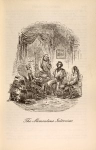チャールズ・ディケンズによる「デービッド・コッパーフィールド」（1812-70）の「瞬間的なインタビュー」 作： Hablot Knight Browne