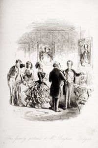 ベイハムバジャー氏の家族の肖像画、チャールズディケンズ（1812-70）による「ブリークハウス」のイラスト1853年（リソ）の出版 作： Hablot Knight Browne