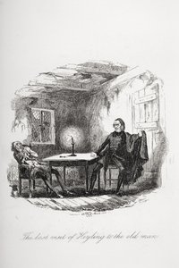 ヘイリングの老人への最後の訪問、チャールズディケンズの「The Pickwick Papers」（1812-70）のイラスト、1837年発行 作： Hablot Knight Browne