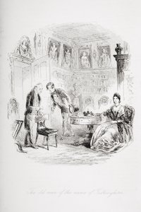 チャールズ・ディケンズ（1812-70）による「ブリークハウス」のイラストTulkinghornという名前の老人が1853年に出版した 作： Hablot Knight Browne