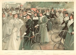 ハイドパークでのサイクリング（カラーリトグラフ）