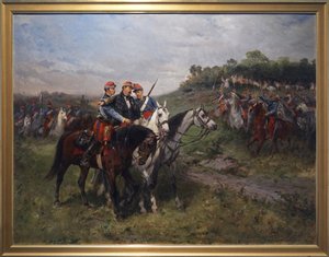 19世紀後半、フローイングで致命傷を負ったジャン・オーギュスト・マルグリット将軍（キャンバスに油彩） 作： Hales Alexander Walker