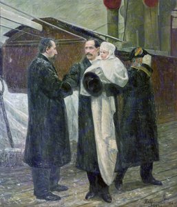 1905 年にノルウェーの土地にいるホーコン王 作： Halfdan Frithjof Strom