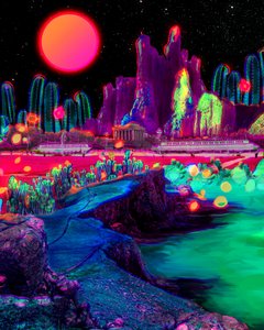 鮮やかなシュールな風景 作： 