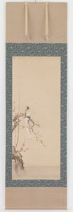 鳥と梅の花、江戸時代、17世紀後半。 作： Hanabusa Itcho