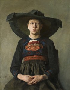 バイエルンの農民の少女、1885-87 作： Hanna Pauli
