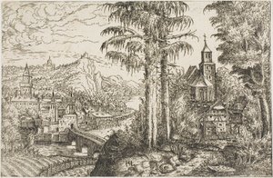 教会のある風景 作： Hanns Lautensack