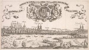 ニュルンベルクの全景：センター部分、1552年。 作： Hanns Sebald Lautensack