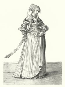 バーゼルの女性の衣装（エングレービング 作： Hans (after) Holbein the Younger