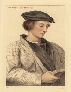 トーマス・モア卿の息子、19歳のジョン・モア。 1812年（彫刻） 作： Hans (after) Holbein the Younger