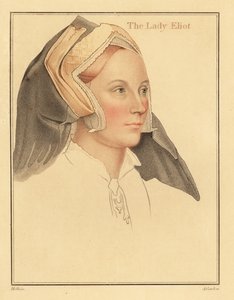 マーガレット、レディ エリオット、1569 年に死亡しました。1812 年 (彫刻) 作： Hans (after) Holbein the Younger