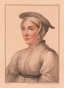 Retrato de mulher desconhecida da corte do rei Henrique VIII, 1812 (gravura)