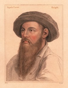 ギャビン・カリュー卿、ストリンガムのエドモンド・カリュー卿の息子、1812年（彫刻） 作： Hans (after) Holbein the Younger