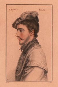サー ニコラス ポインツ (c.1528-1556)、英国の宮廷人、1812 年 (彫刻) 作： Hans (after) Holbein the Younger