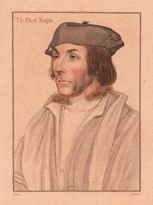 トーマス・エリオット卿、英国の外交官および学者、1812年（彫刻） 作： Hans (after) Holbein the Younger