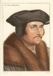 トーマス・モア卿、ヘンリー 8 世大法官、1812 年 (彫刻) 作： Hans (after) Holbein the Younger