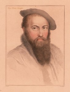 サー・トーマス・ワイアット、イギリス大使、詩人、1812 年 (彫刻) 作： Hans (after) Holbein the Younger