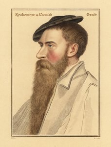 ウィリアム・レスキマー、ヘンリー8世の廷臣。 1812年（彫刻） 作： Hans (after) Holbein the Younger