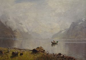 ソグネフィヨルデンより（キャンバスに油彩） 作： Hans Andreas Dahl