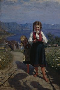 いちごを持つ二人の姉妹 作： Hans Andreas Dahl