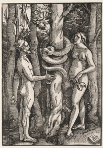 アダムとイブ、c。 1514。 作： Hans Baldung