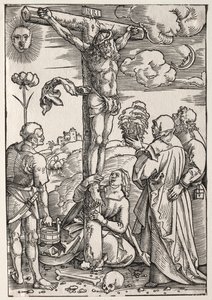 マリア、聖ヨハネ、マグダラのマリア、聖ステファノと十字架上のキリスト 作： Hans Baldung