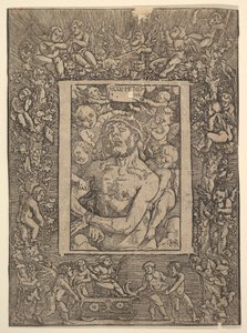 バッカスの勝利、1511年を示す装飾的な境界線を持つEcceホモ。 作： Hans Baldung