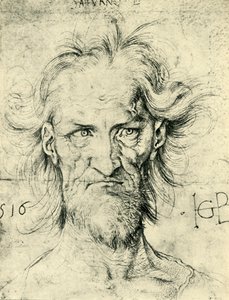 ひげを生やした老人土星の頭、1516年、1943年。 作： Hans Baldung