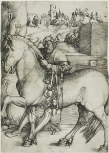 馬に手綱を掛ける花婿 作： Hans Baldung Grien