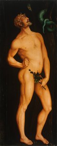 Adam - Peinture de Hans Baldung (1484-1545) - 1525-1526 - 木に油彩 - 208,5x83,5 - Szepmuveszeti Muzeum, Budapest, Hungary 作： Hans Baldung Grien