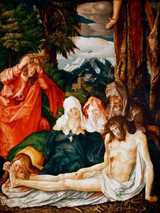 ""Lamentation sur la mort du christ"" (The Lamentation over Christ) Peinture de Hans Baldung, dit Grien (Baldung Grien)(1484-1545) 作： Hans Baldung Grien
