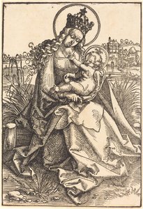 芝生の土手のマドンナと子供 作： Hans Baldung Grien