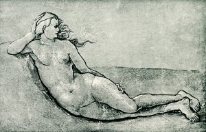 リクライニングニンフ 作： Hans Baldung Grien