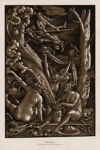 魔女の安息日 (木版画) 作： Hans Baldung Grien