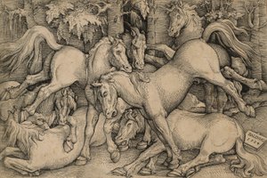 野生の馬の戦い 作： Hans Baldung Grien