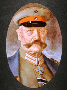ドイツの陸軍元帥Paul von Hindenburg（カラーリトグラフ