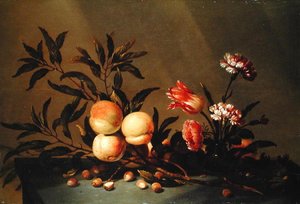 桃と花の静物、1641