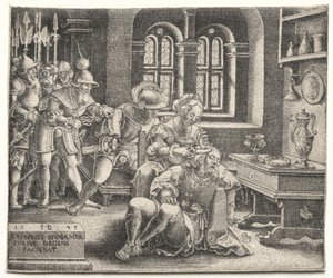 サムソンとデリラ、1545年。 作： Hans Brosamer
