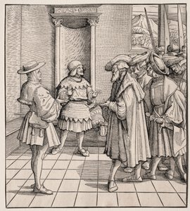 1512年から1516年、ある小さな男から別の小さな男への悪いアドバイス。 作： Hans Burgkmair