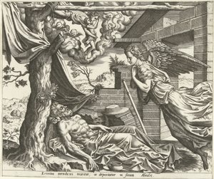 ラザロの死 ラザロと金持ちの歴史 (シリーズタイトル) 作： Hans Collaert (I) (possibly)