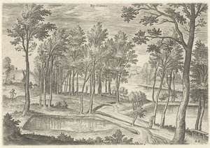 Ter Kamerenの池の眺め At Camere (オブジェクトのタイトル) ブリュッセルの顔たち（連載タイトル） 作： Hans Collaert (I)