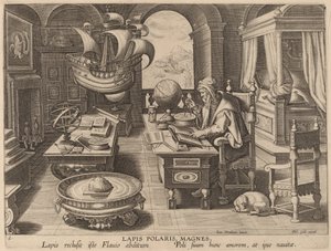ラピス・ポラリス、マグネス (ロードストーン、マグネット) 作： Hans Collaert the Younger after Jan van der Straet