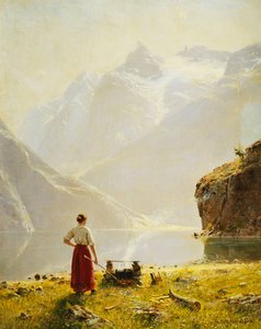 ノルウェーのフィヨルドの夏の日 作： Hans Dahl