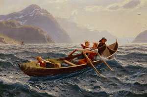 ソグネフィヨルデンでのボート漕ぎの旅 作： Hans Dahl